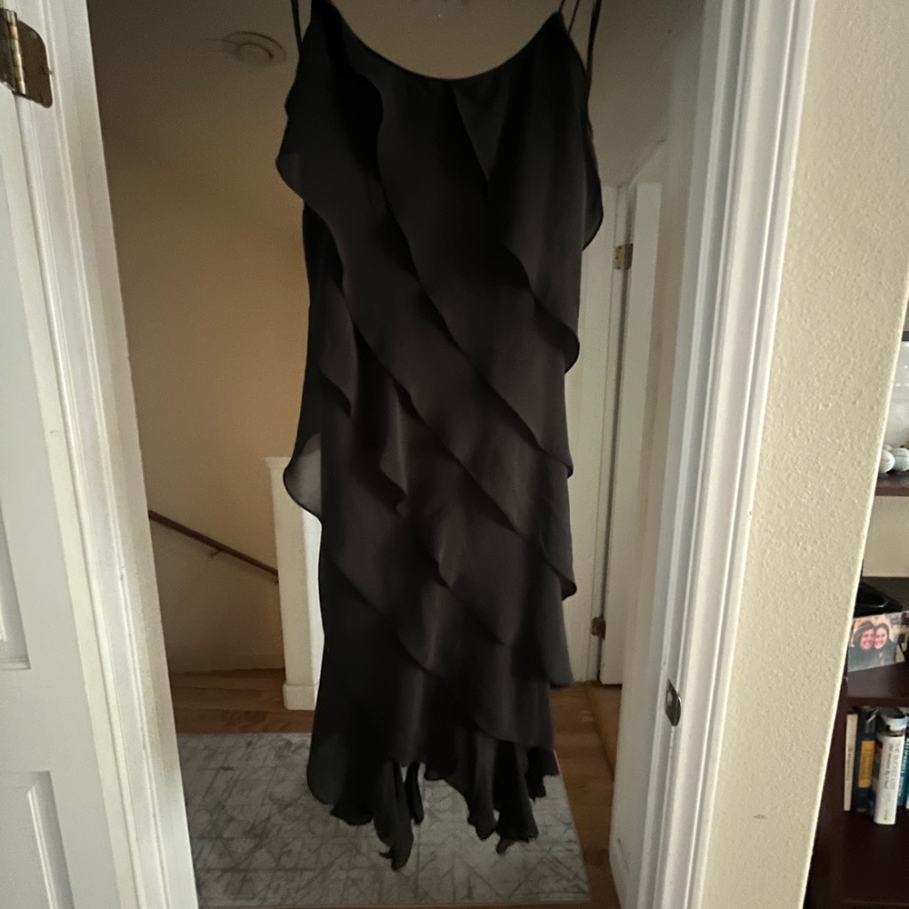 Chic Black Layered Midi Dress